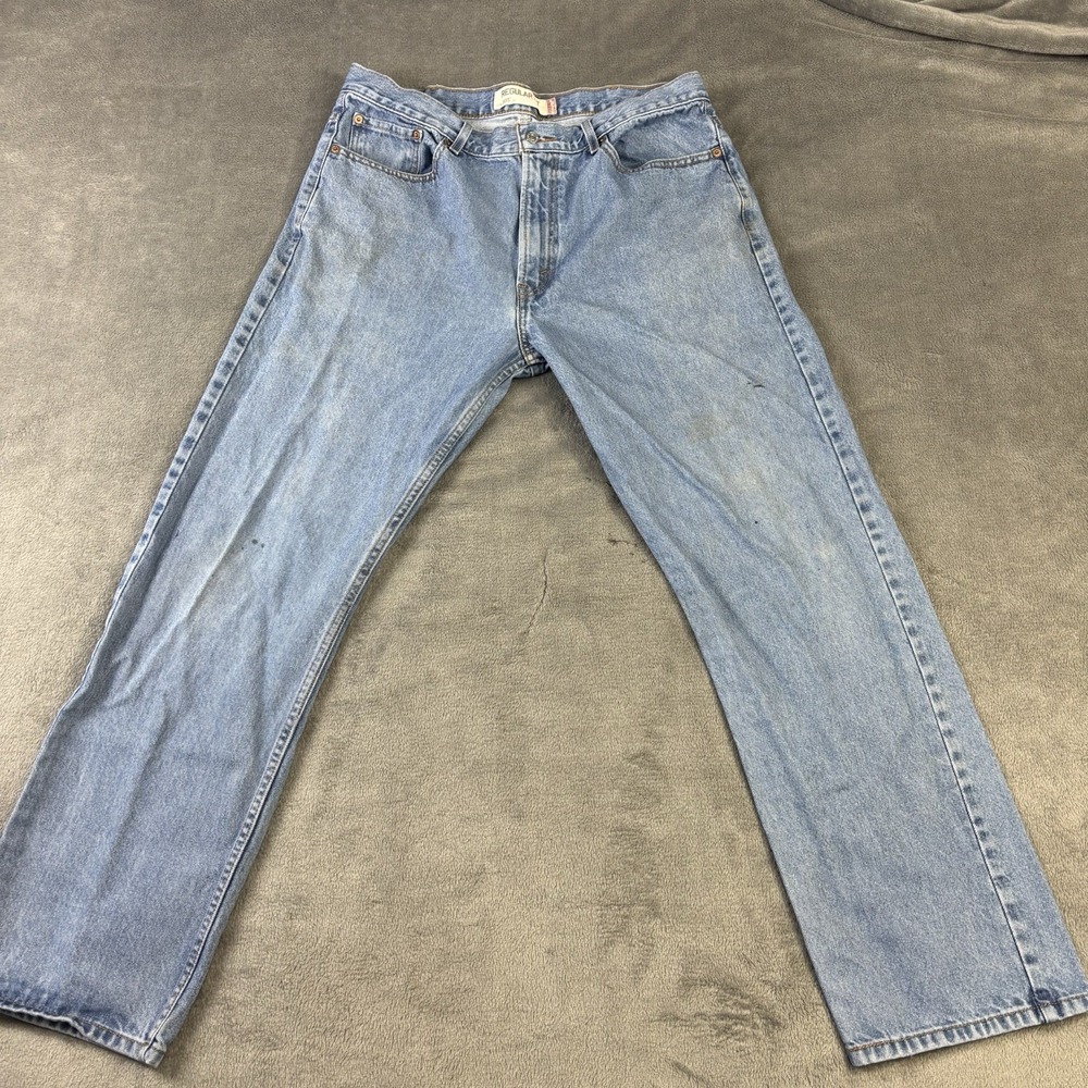 Levis 505 Jeans Mens 36x31 (Actual) Blue Regular Fit Denim Medium Wash Straight